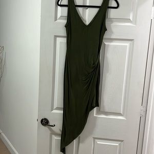 Green asymmetrical spandex dress